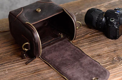 Steel Horse Leather Calista | Small Leather Camera Bag - Leather Camera Lens Case