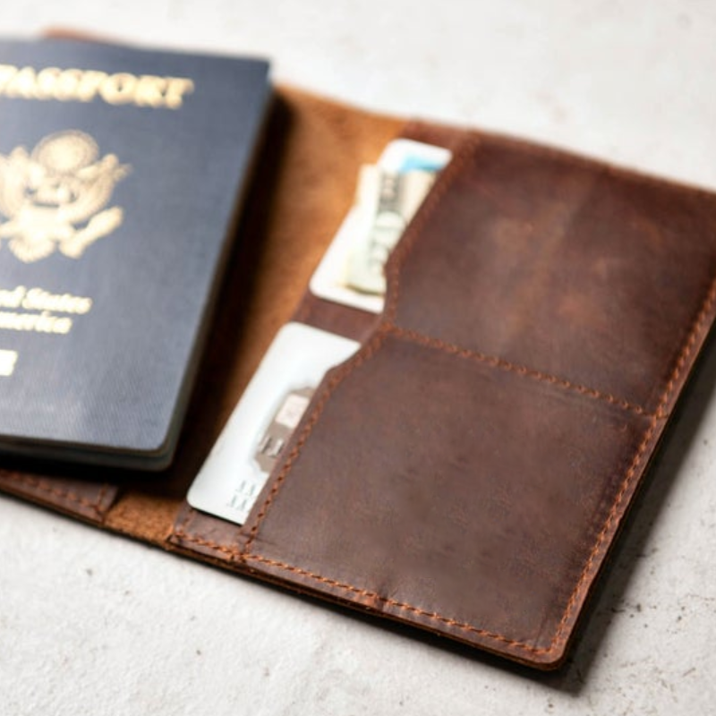 Steel Horse Leather Priam Handmade Leather Passport Cover