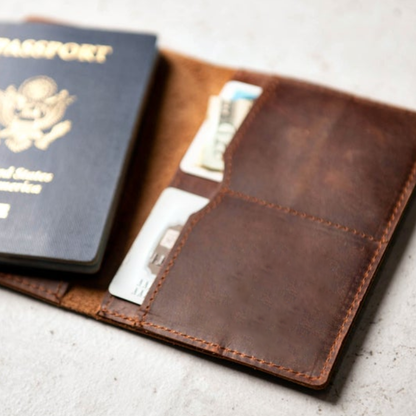 Steel Horse Leather Priam Handmade Leather Passport Cover