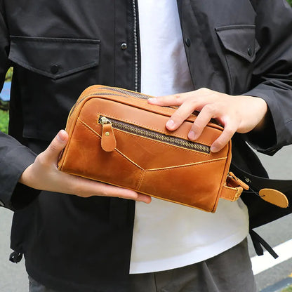 Steel Horse Leather Nomad Toiletry Bag | Genuine Leather Travel Toiletry Bag