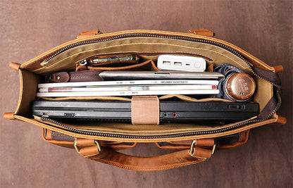 Steel Horse Leather The Dagmar Leather Briefcase | Vintage Leather Messenger Bag