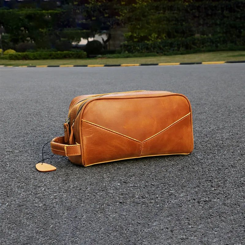 Steel Horse Leather Nomad Toiletry Bag | Genuine Leather Travel Toiletry Bag