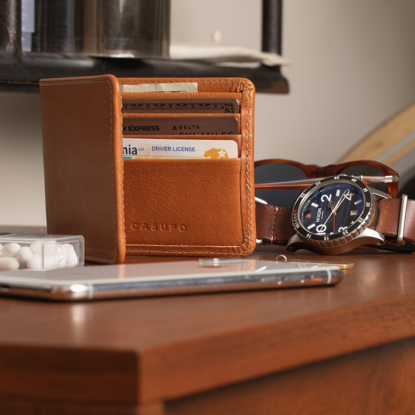 CASUPO Large Billfold Wallet with RFID protection - Chocolate