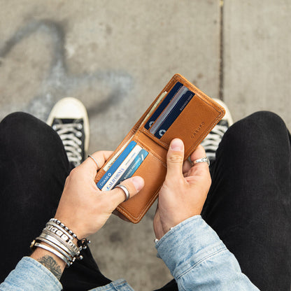 CASUPO Large Billfold Wallet with RFID protection - Chocolate