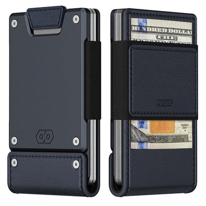 PROOF Wallet | The Nautilus | Midnight Blue Full Grain Leather & Navy Blue Gunmetal