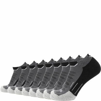 GRIP6 8 Pairs Obsidian - Run Ankle Midweight Merino Wool Sock