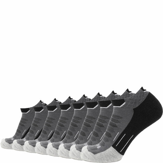 GRIP6 8 Pairs Obsidian - Run Ankle Midweight Merino Wool Sock