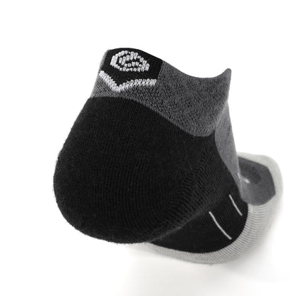 GRIP6 Obsidian - Run Ankle Midweight Merino Wool Sock
