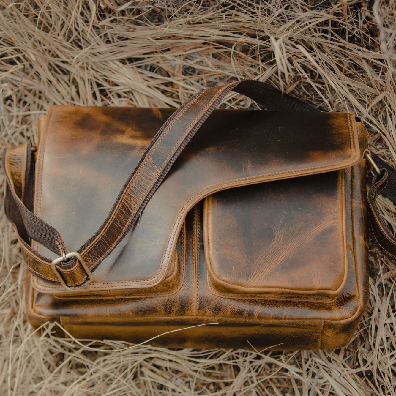 Kodiak Leather Buffalo Leather Messenger