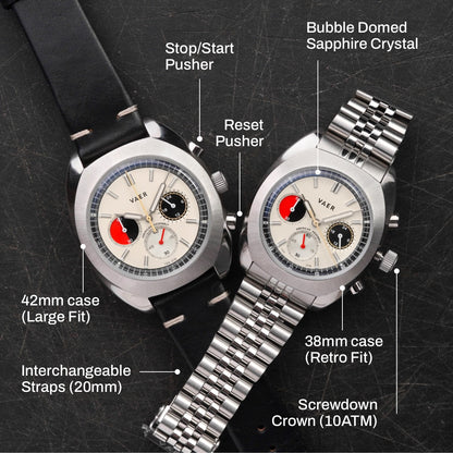 Vaer Watches R1 USA Racing Chronograph - Cream 42mm