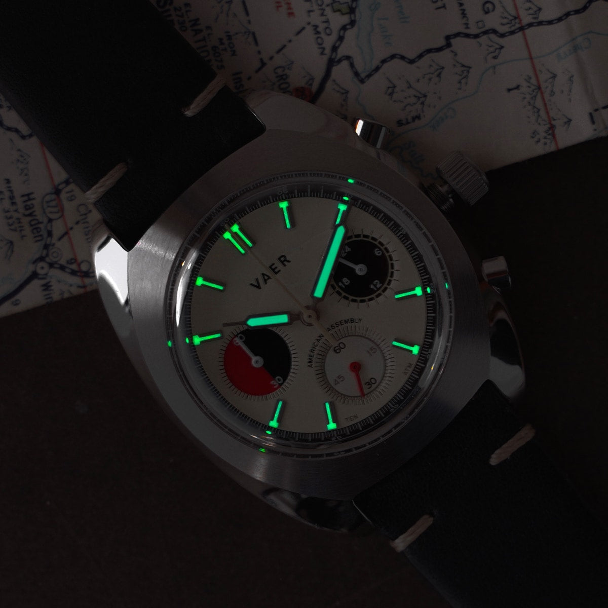 Vaer Watches R1 USA Racing Chronograph - Cream 42mm