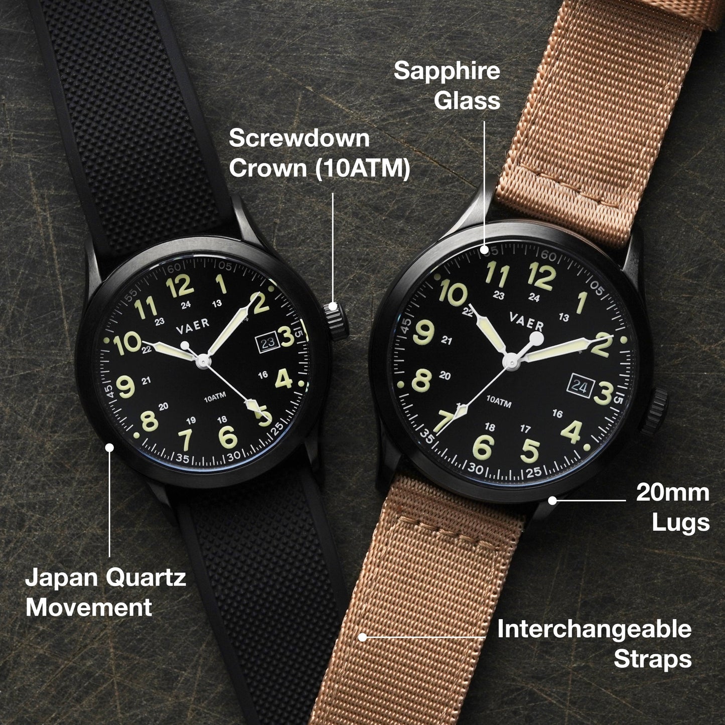 Vaer Watches S5 Tactical Field - 40mm Quartz