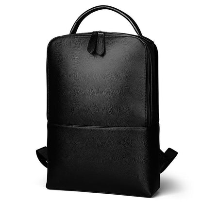 Steel Horse Leather Skald Black Pebbled Leather Backpack | Slim Black Leather Backpack