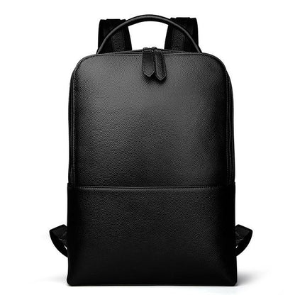 Steel Horse Leather Skald Black Pebbled Leather Backpack | Slim Black Leather Backpack