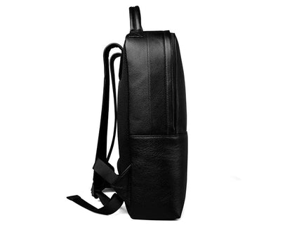 Steel Horse Leather Skald Black Pebbled Leather Backpack | Slim Black Leather Backpack