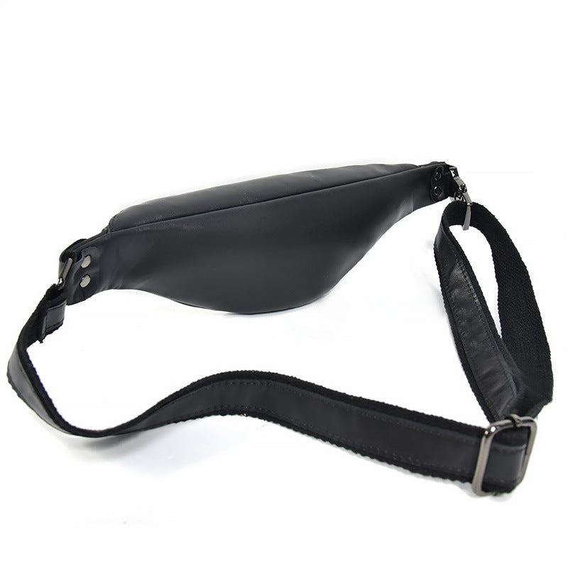 Steel Horse Leather Sigrid Smooth Black Leather Waist Bag | Smooth Black Leather Fanny Pack
