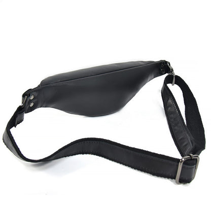 Steel Horse Leather Sigrid Smooth Black Leather Waist Bag | Smooth Black Leather Fanny Pack