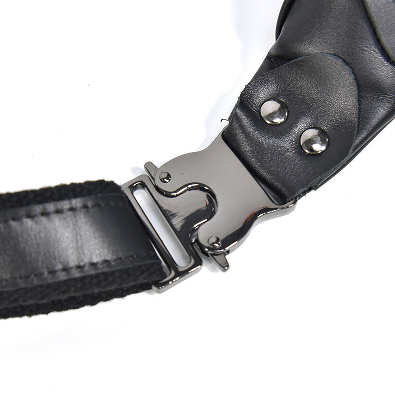 Steel Horse Leather Sigrid Smooth Black Leather Waist Bag | Smooth Black Leather Fanny Pack