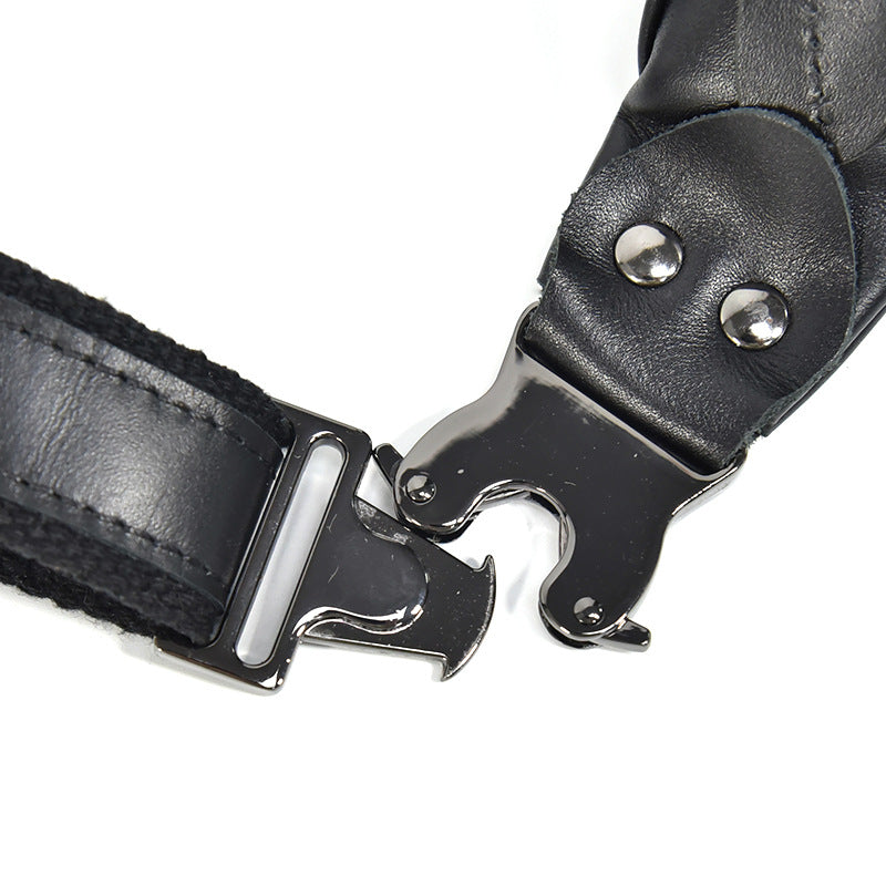 Steel Horse Leather Sigrid Smooth Black Leather Waist Bag | Smooth Black Leather Fanny Pack