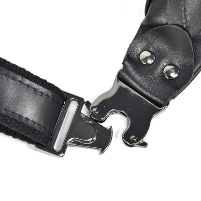 Steel Horse Leather Sigrid Smooth Black Leather Waist Bag | Smooth Black Leather Fanny Pack