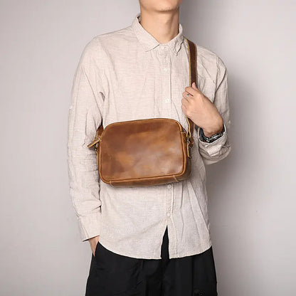 Steel Horse Leather Soren Vintage Leather Crossbody Bag Sling | Versatile and Durable Leather Bag