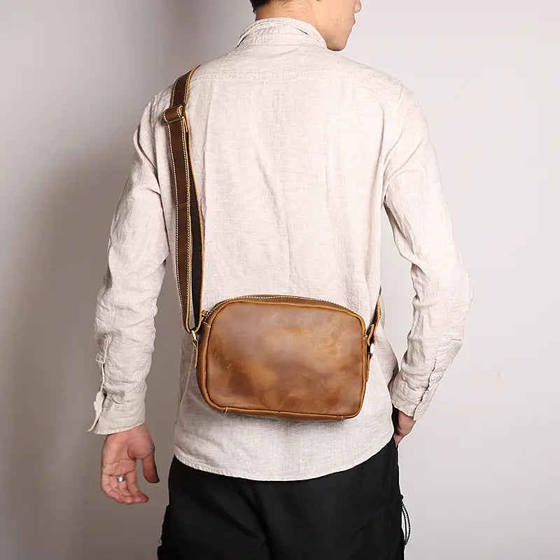 Steel Horse Leather Soren Vintage Leather Crossbody Bag Sling | Versatile and Durable Leather Bag