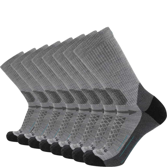 GRIP6 8 Pairs Stone - Hike Crew Midweight Merino Wool Sock