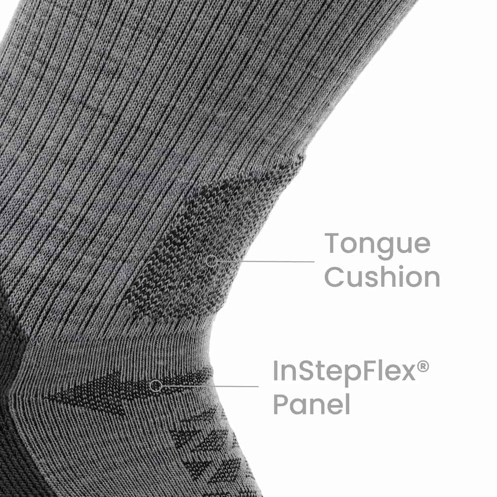 GRIP6 8 Pairs Stone - Hike Crew Midweight Merino Wool Sock