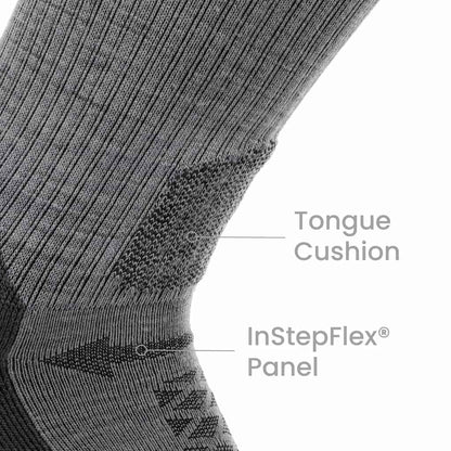 GRIP6 8 Pairs Stone - Hike Crew Midweight Merino Wool Sock