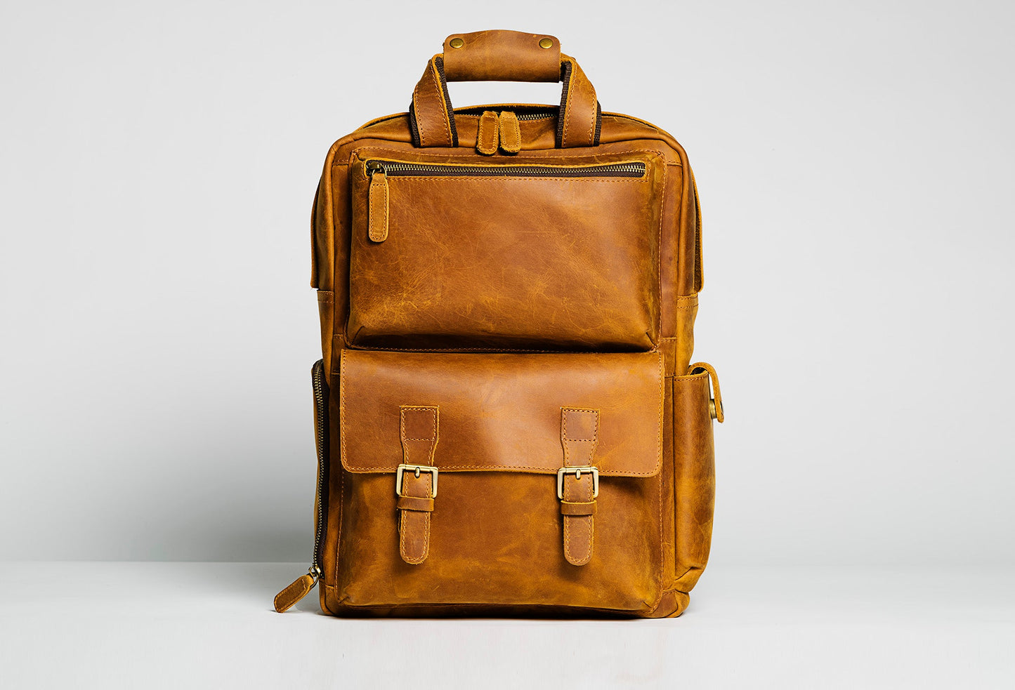 Steel Horse Leather MANN Bag | Large Capacity Leather Camera Backpack