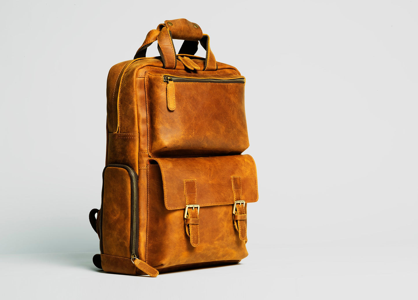 Steel Horse Leather MANN Bag | Large Capacity Leather Camera Backpack
