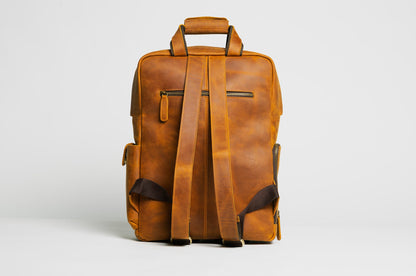 Steel Horse Leather MANN Bag | Large Capacity Leather Camera Backpack