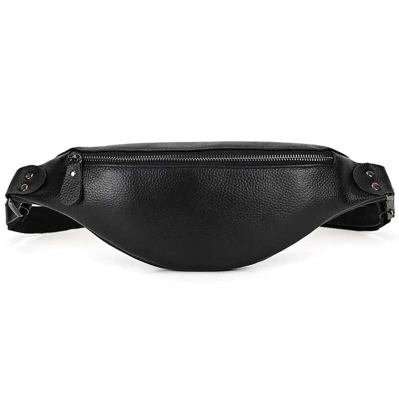 Steel Horse Leather Walcott Leather Waist Bag | Black Leather Fanny Pack