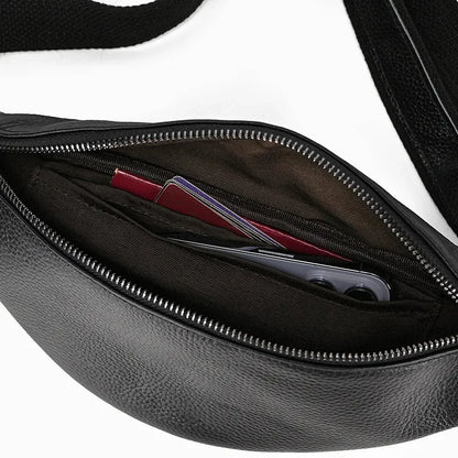 Steel Horse Leather Walcott Leather Waist Bag | Black Leather Fanny Pack