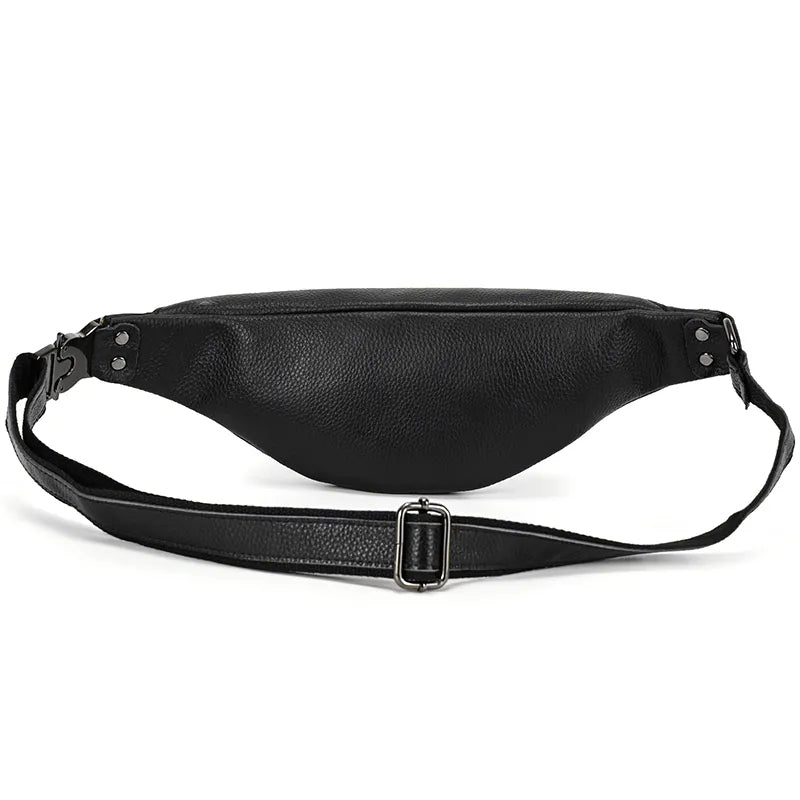 Steel Horse Leather Walcott Leather Waist Bag | Black Leather Fanny Pack
