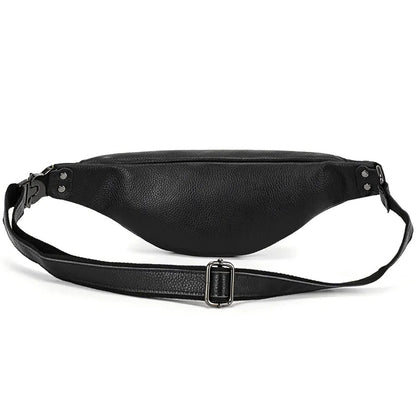 Steel Horse Leather Walcott Leather Waist Bag | Black Leather Fanny Pack