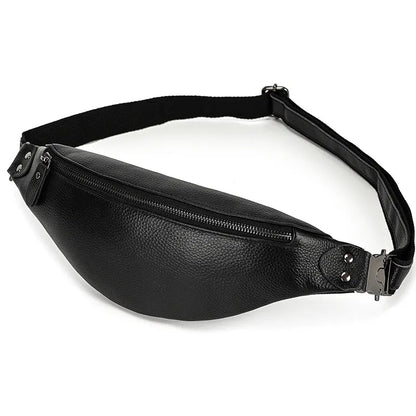 Steel Horse Leather Walcott Leather Waist Bag | Black Leather Fanny Pack