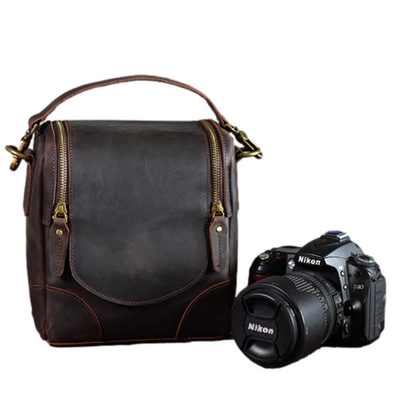 Steel Horse Leather Calista | Small Leather Camera Bag - Leather Camera Lens Case