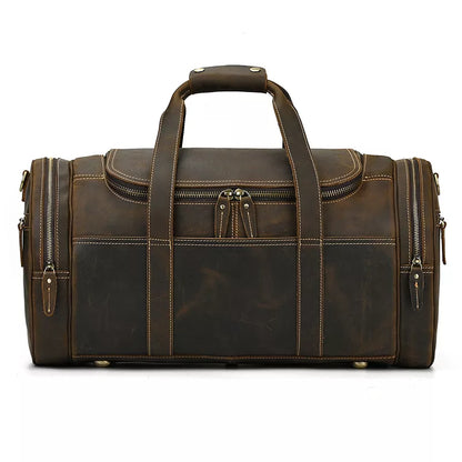 Steel Horse Leather Wainwright Weekender | Round  Vintage Leather Weekender