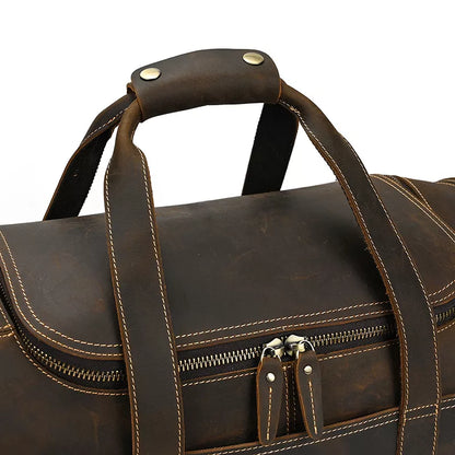 Steel Horse Leather Wainwright Weekender | Round  Vintage Leather Weekender
