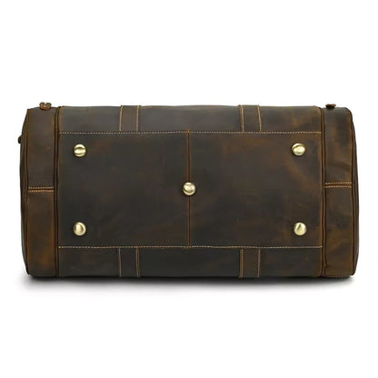 Steel Horse Leather Wainwright Weekender | Round  Vintage Leather Weekender