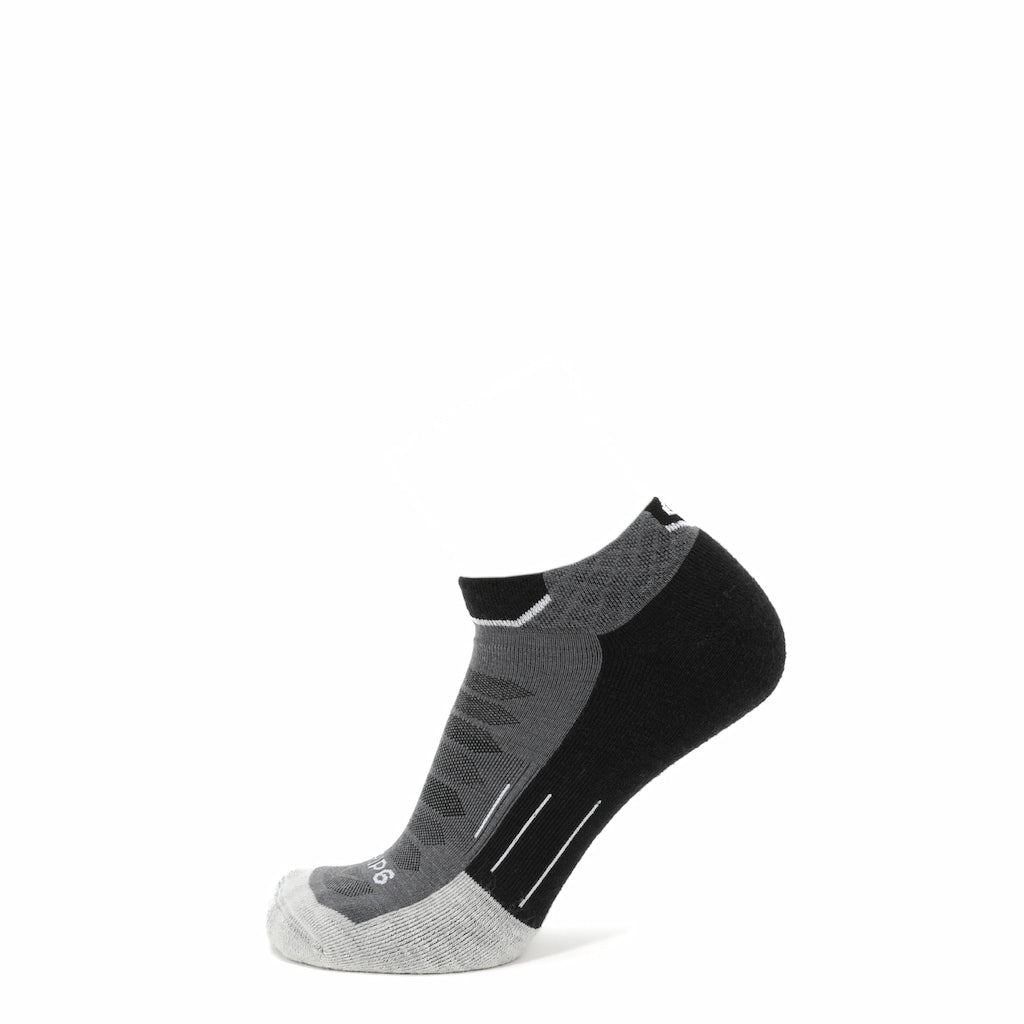 GRIP6 Obsidian - Run Ankle Midweight Merino Wool Sock
