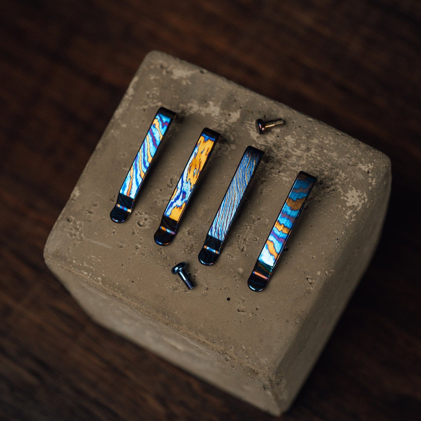 Big Idea Design Titanium Damascus CNC Milled Pocket Clip