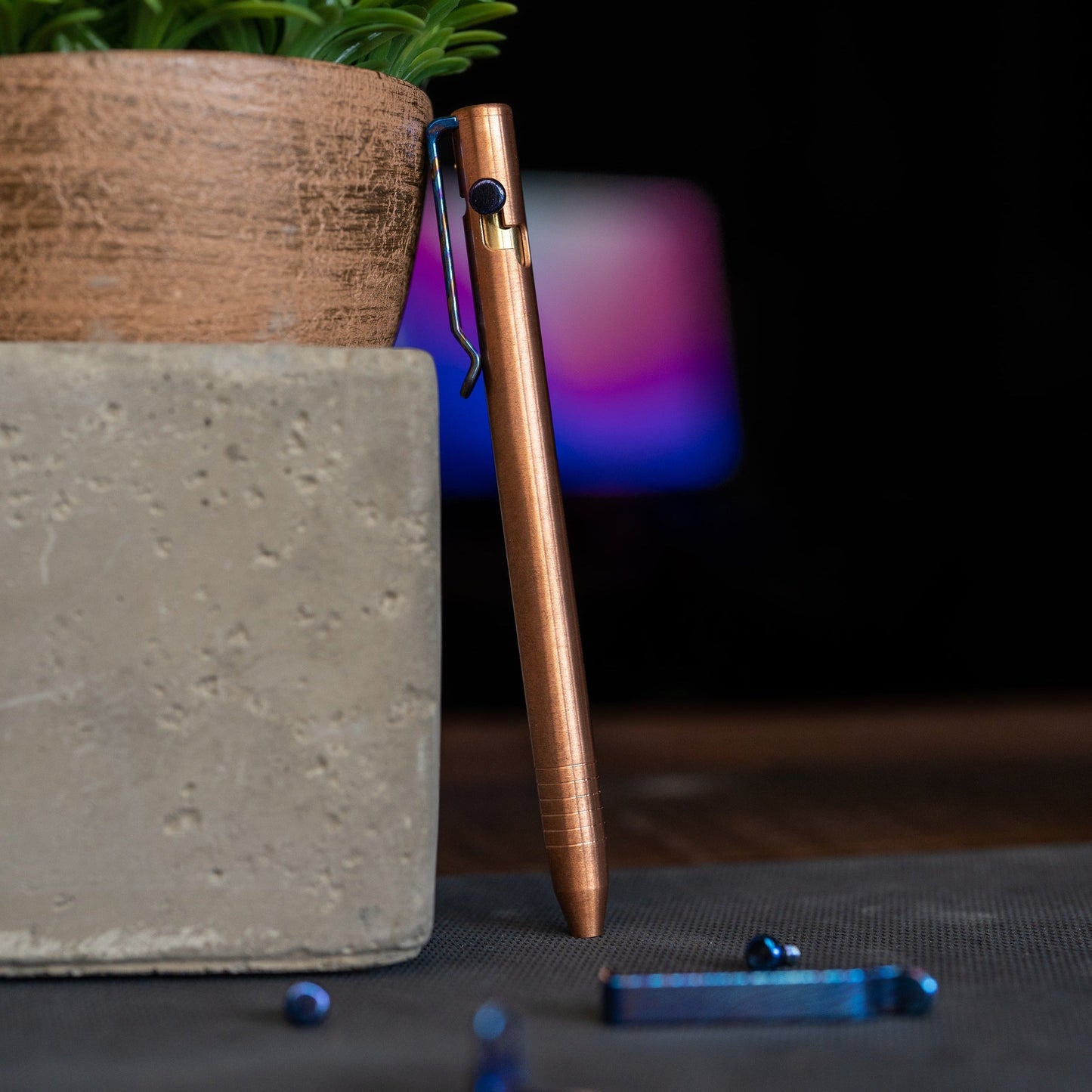 Big Idea Design Titanium Damascus CNC Milled Pocket Clip
