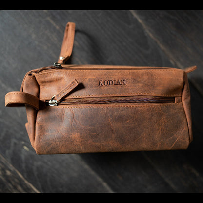 Kodiak Leather Leather Toiletry Bag