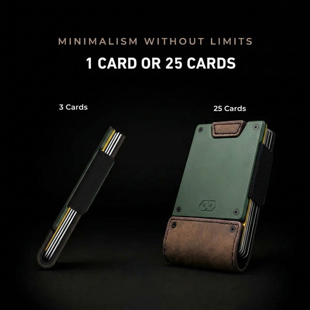 PROOF Wallet | The Greenskeeper | Classic Leather & Fairway Green Gunmetal