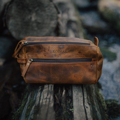 Kodiak Leather Leather Toiletry Bag