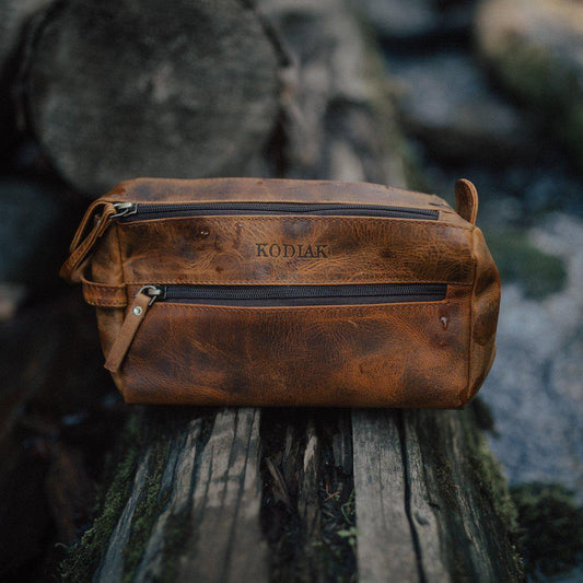 Kodiak Leather Leather Toiletry Bag