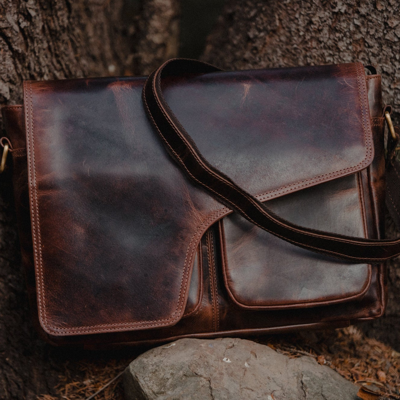 Kodiak Leather Buffalo Leather Messenger