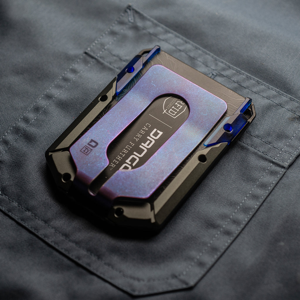 DANGO M4 SPECIAL EDITION MAVERICK™ RAIL WALLET with BURPLE ANODIZED TITANIUM CLIP